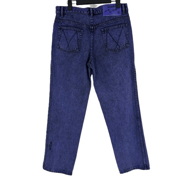 Marc Jacobs Turn-Up Overdye Straight Leg Jeans Violet Purple Size 27 - Picture 6 of 12